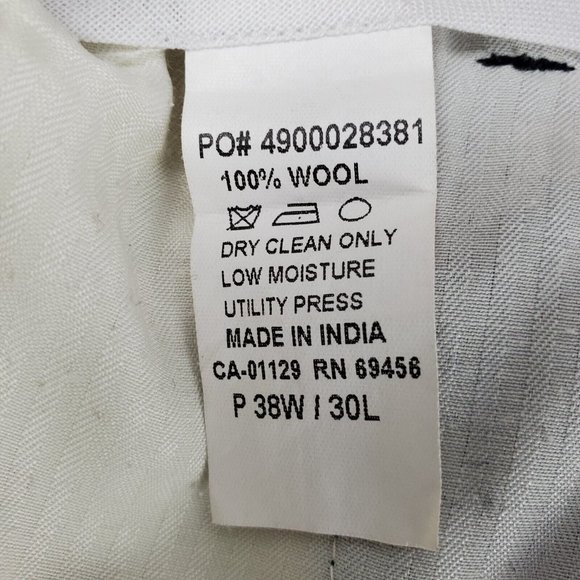 Lauren Ralph Lauren Mens Pants Pleated Front Straight Black 38WX29L Wool - Picture 8 of 8